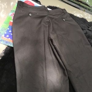 IZOD Flat Front Black Cuffed Dress Pants Boys Husky 20